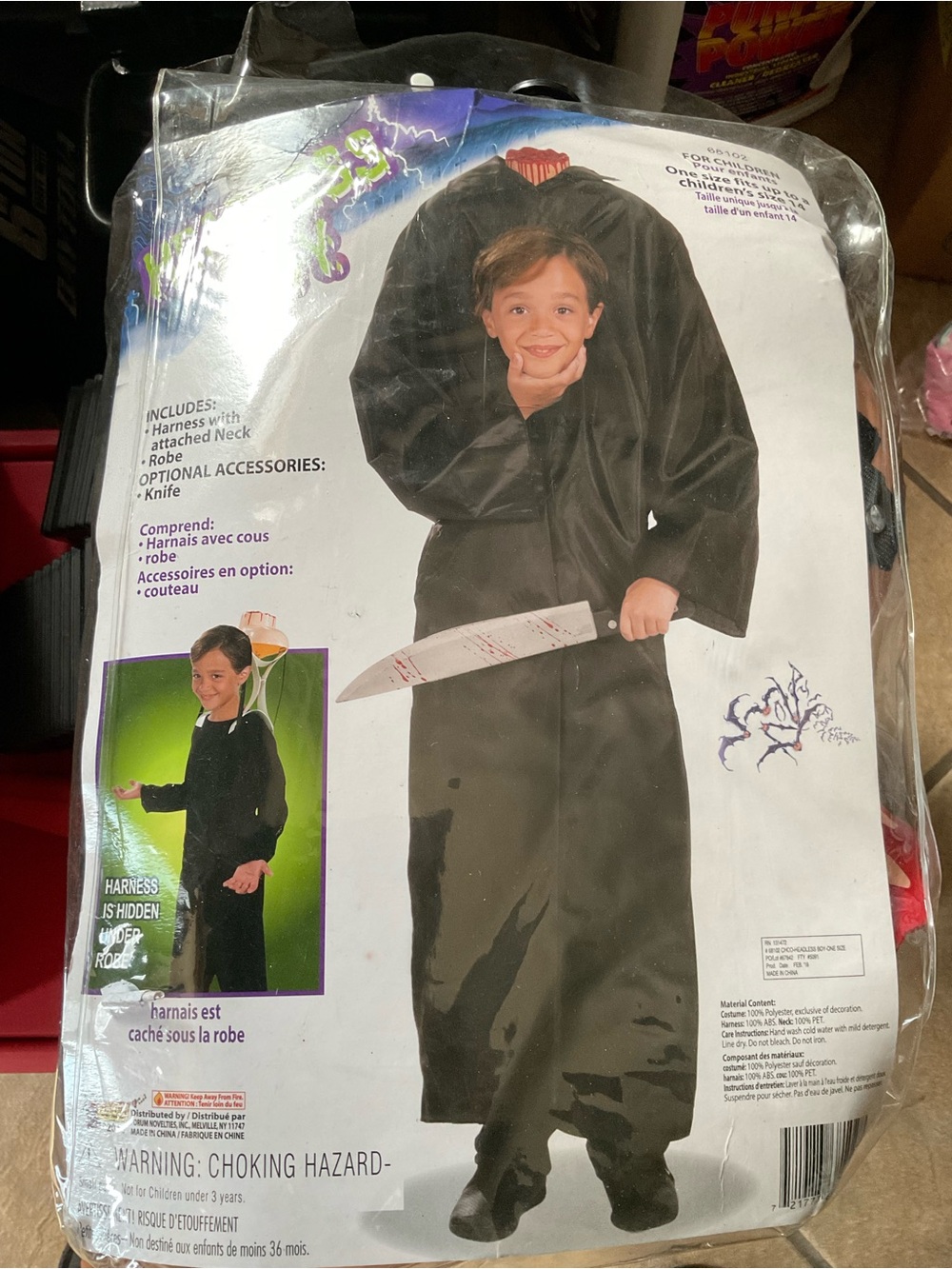 Kids Black Headless Costume Robe - Halloween Costume